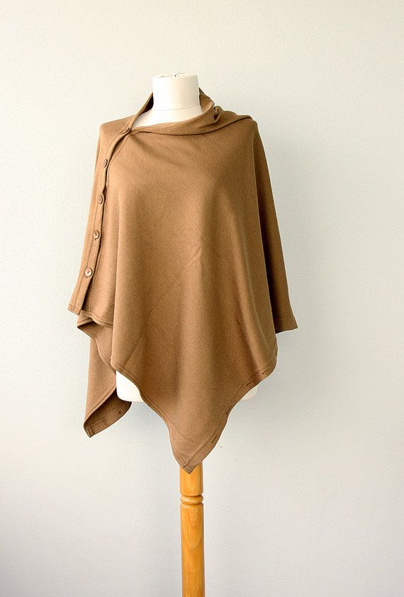 Poncho Convertible Shrug with Buttons