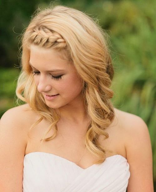 Front braided hairstyle for proms