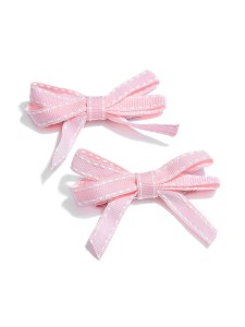 NeedyBee Pink Bow Clip (pack of two) for your little Baby Princess(Kids Hair Accessories)