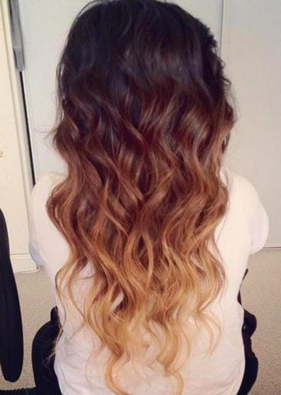 Three-shade brown ombre