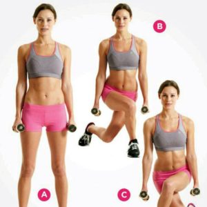 Dumbbell curtsy lunge