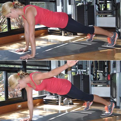 Plank with lateral arm raise