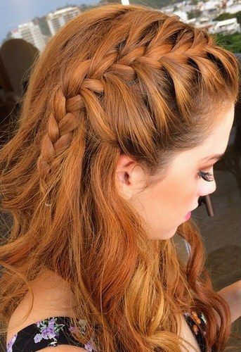 Crown braided open hairstyle