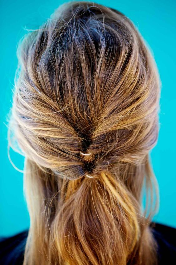 Double flipped ponytail for medium length hairs