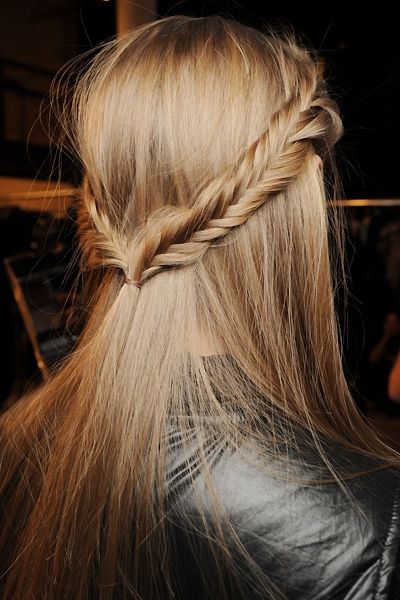 Double side fishbone plait hairstyle