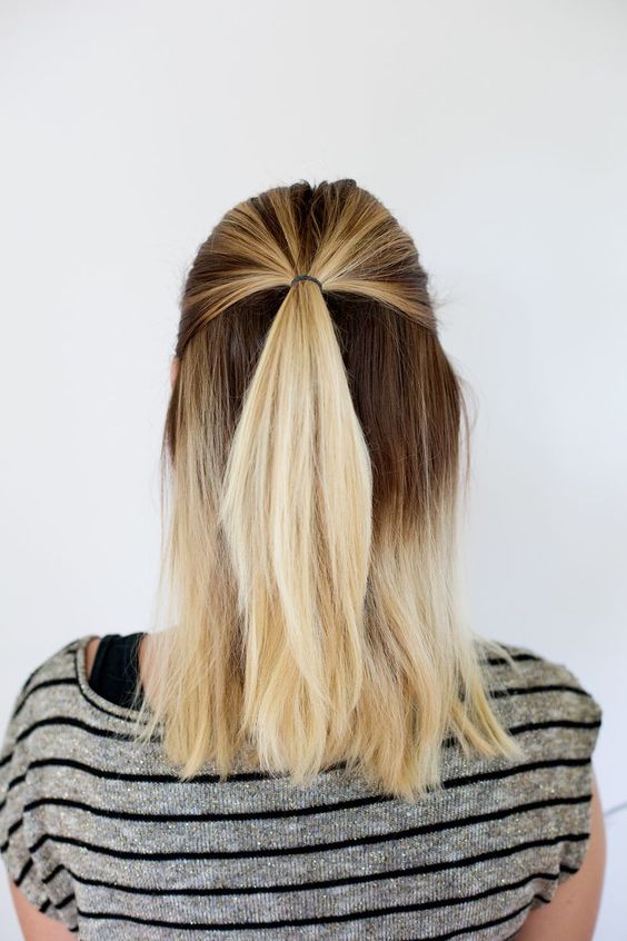 High pony-tail half open hairstyle