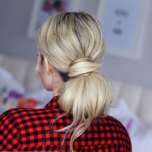 Low tied bun for everyday