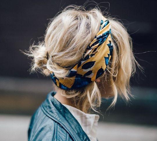 messy-hairstyle-with-colorful-scarf