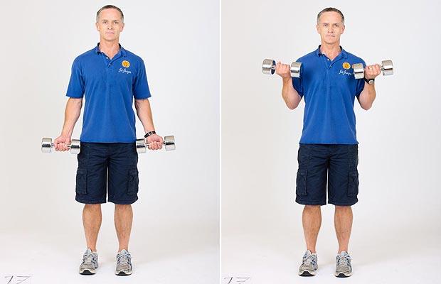 Bicep curls with dumbbells