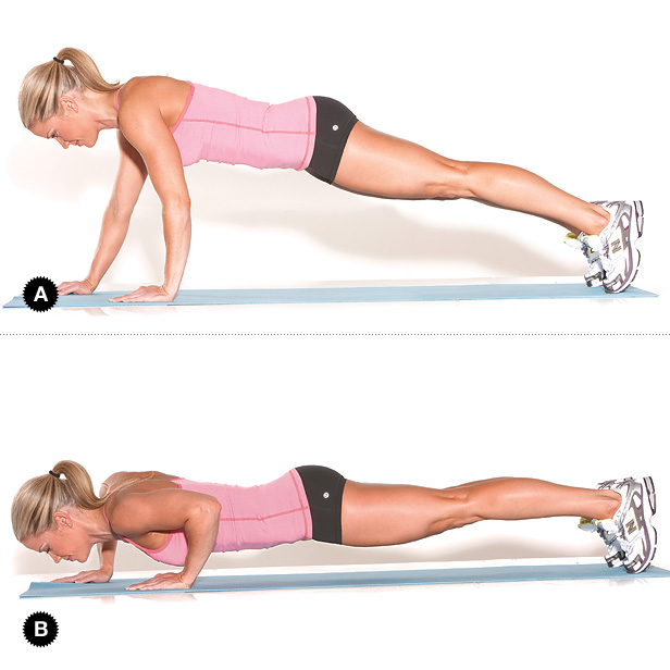 Staggered push ups