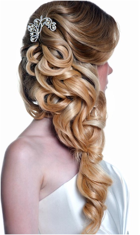 Artistically curled hairstyle for christian wedding