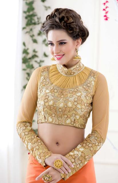 golden-yellow-full-sleeve-party-blouse