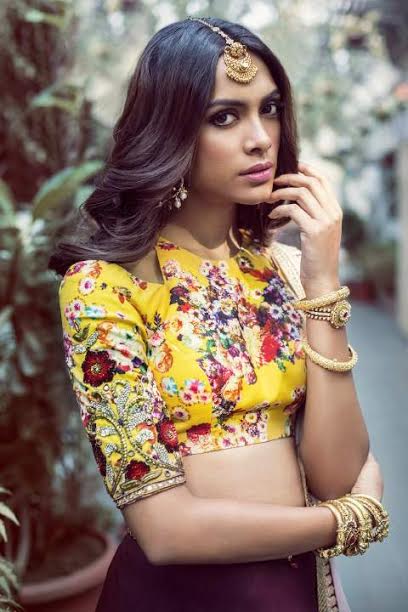 yellow-flowery-high-neck-blouse