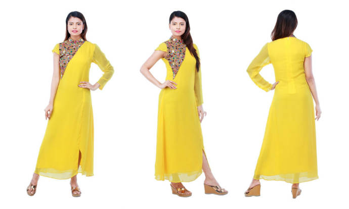 womens-embroidered-yellow-color-viscose-designer-long-kurti