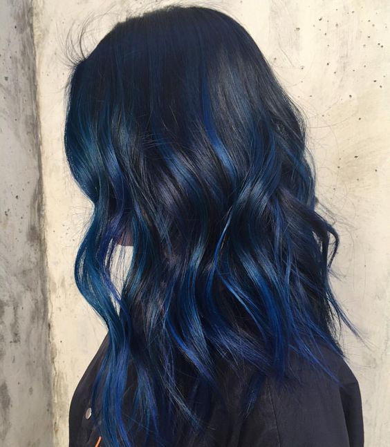 Blue Balyage hair