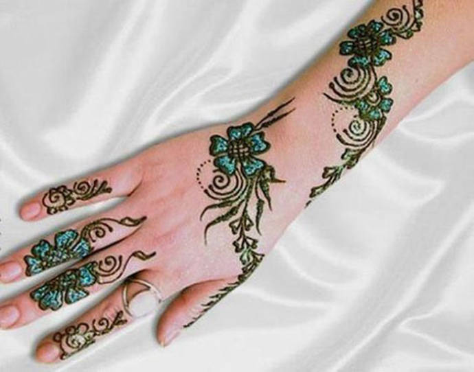 Glitter Henna designs for Diwali