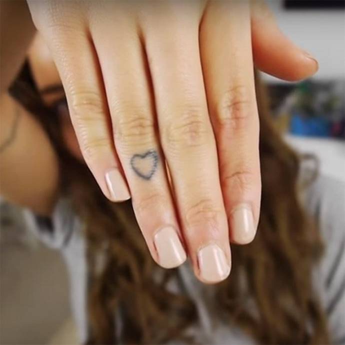 Heart Tattoo On Finger