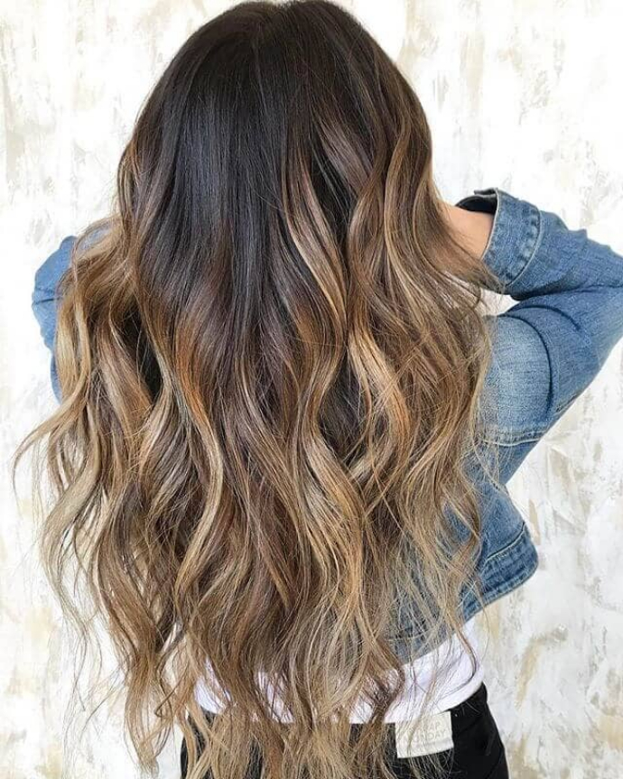 Long wavy light brown hair color with beautiful hairstyle