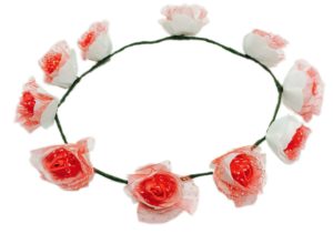 Loops n knots Floral Collection Red Tiara For Women