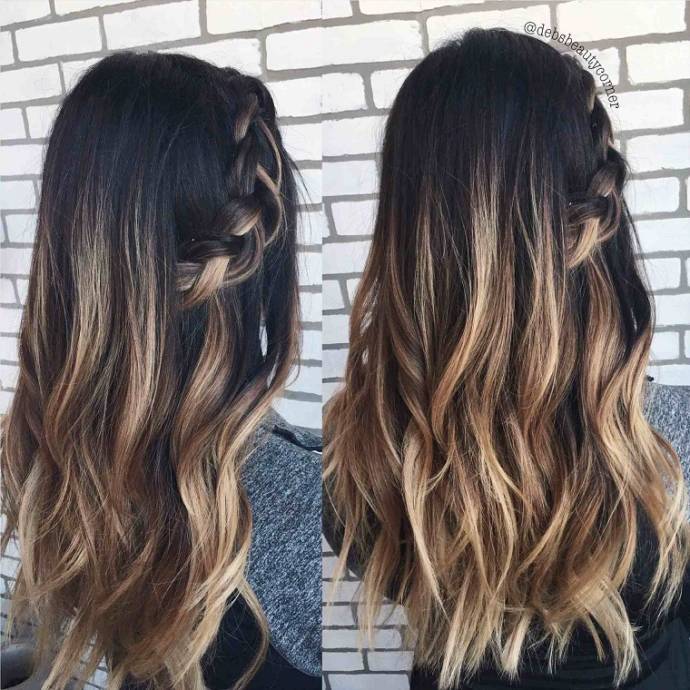 Natural brown with blonde highlights