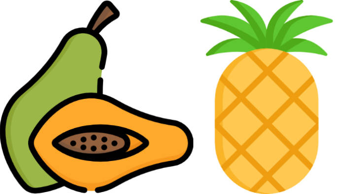 Papaya and pineapple