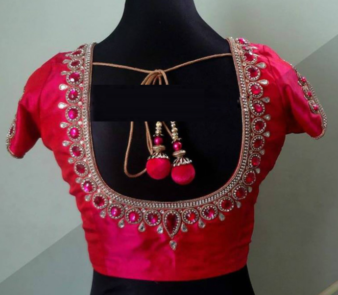 Rani stone work latest blouse collection