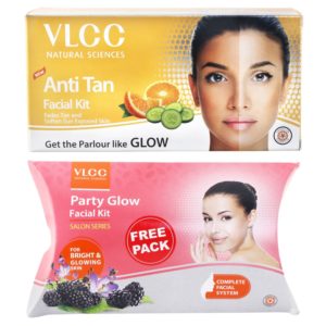 VLCC Anti Tan Facial Kit, 60g with Free Party Glow Facial Kit, 60g