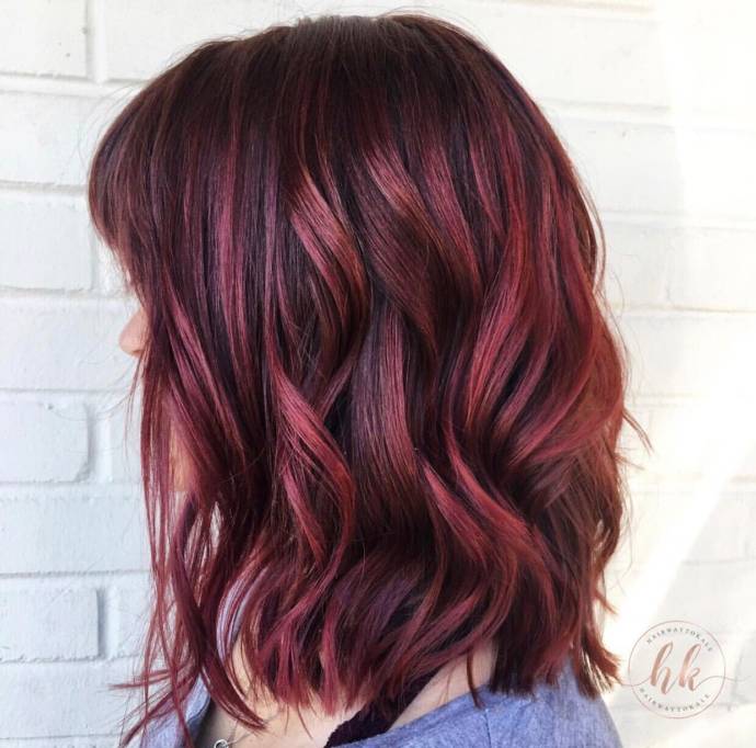 Red Highlighted Balayage