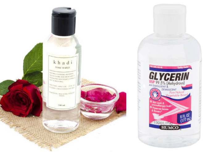 Rose water and glycerin mixture