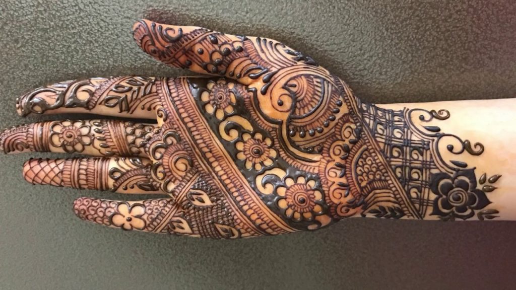 Traditional intricate henna design
