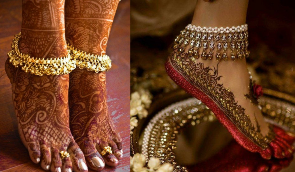 Ankle Length Mehndi Design with strong borders