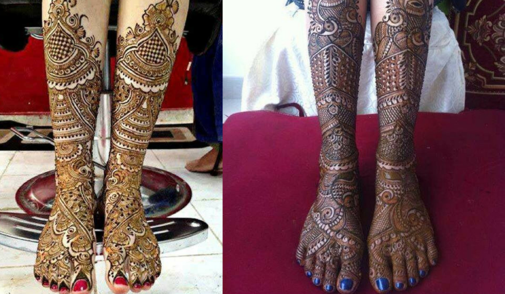 Full Leg Bridal Mehndi Design