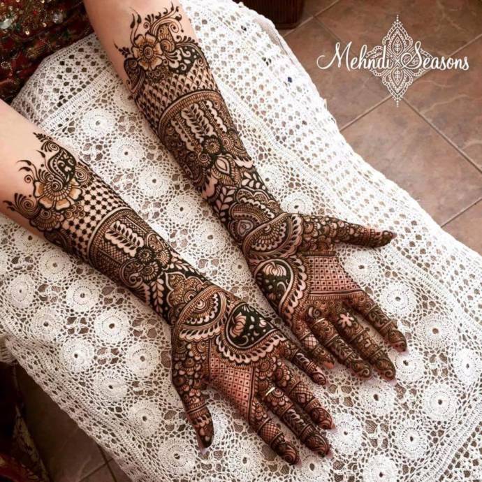 Full hand bridal mehandi design