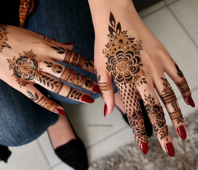 Arabic Mehndi Design for Back Side of Hand 