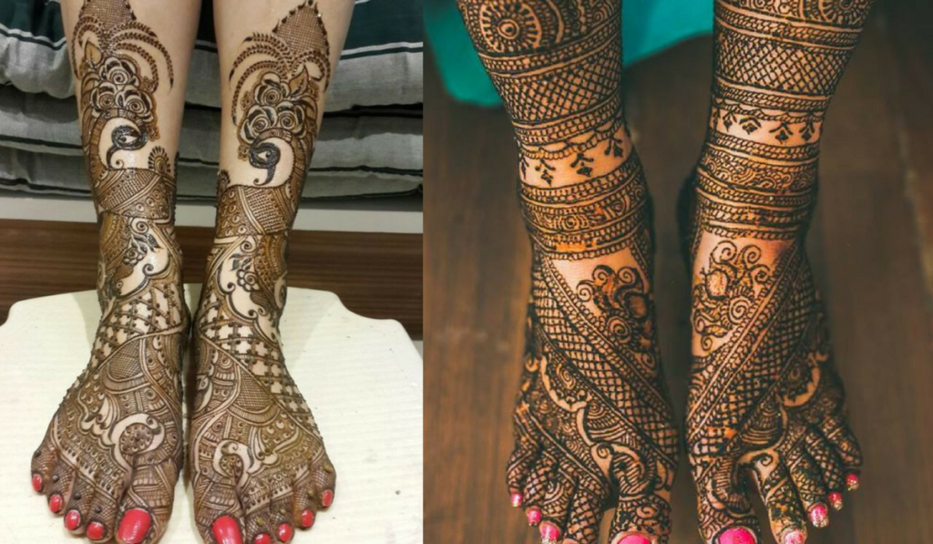 Lines for Legs or Peacock Story Mehndi Design