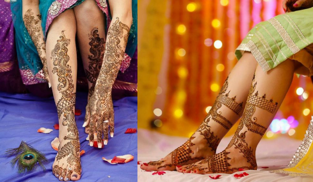 Matching Mehndi Design for hands and feet