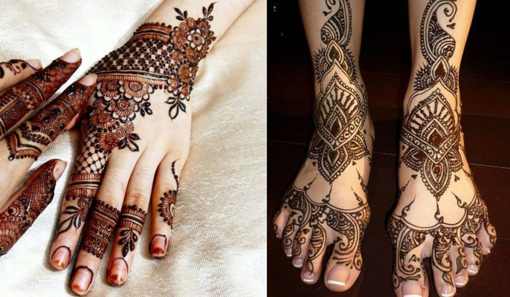 Lace Style and Floral type Mehendi Design