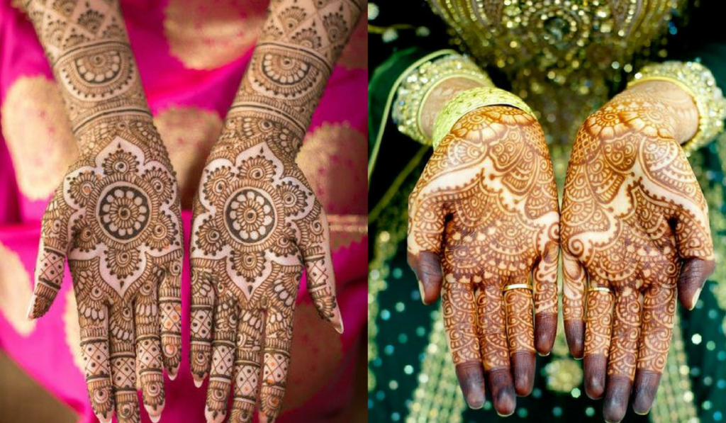 Simple Round Flowers and Box like patterns as Mehendi Design