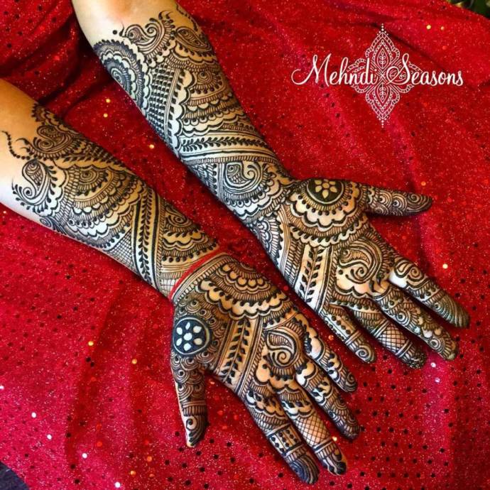 Traditional full hand mehndi designs