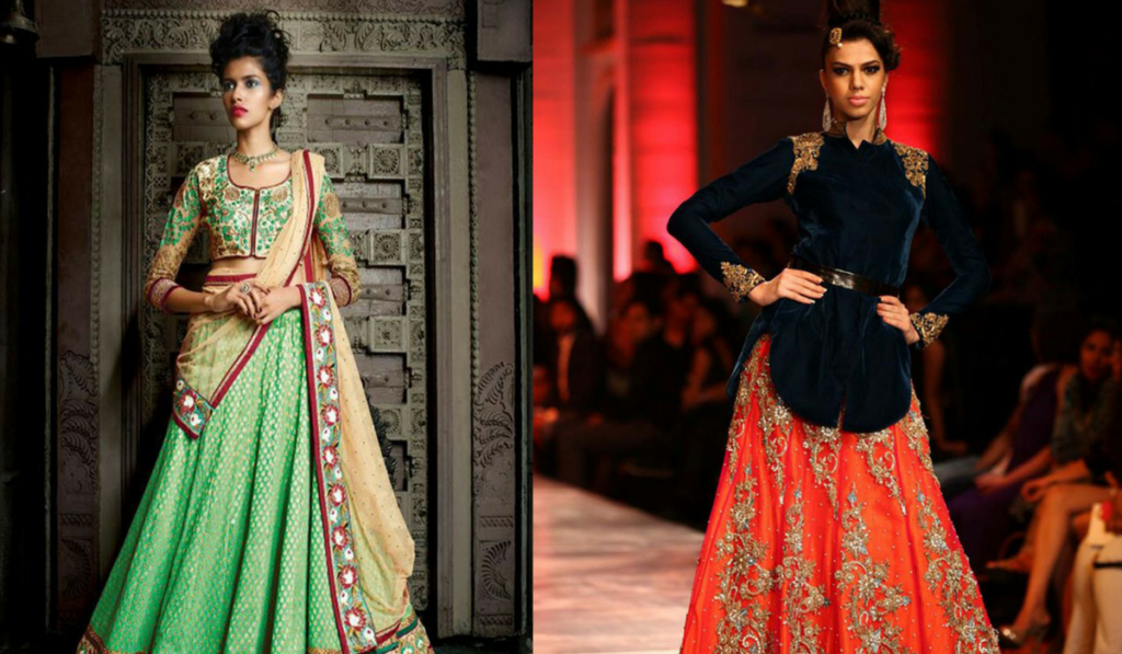Blouse designs with modal look for lehenga choli