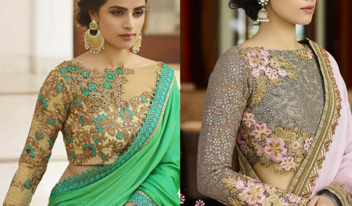 Latest full sleeve blouse designs for net sarees 2019 - Beauty Health Tips