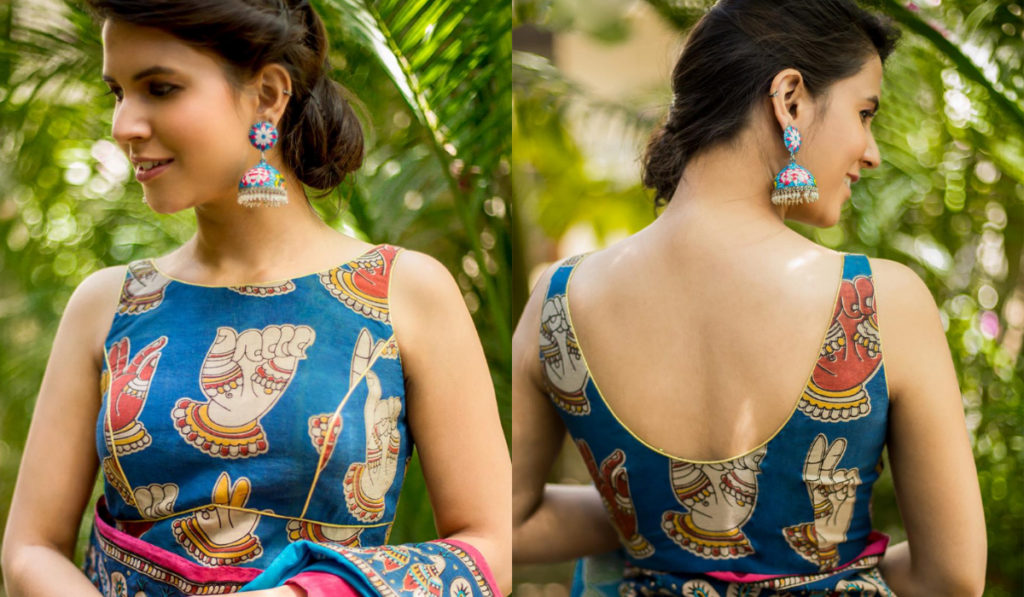 Princess-cut, kalamkari blouse design