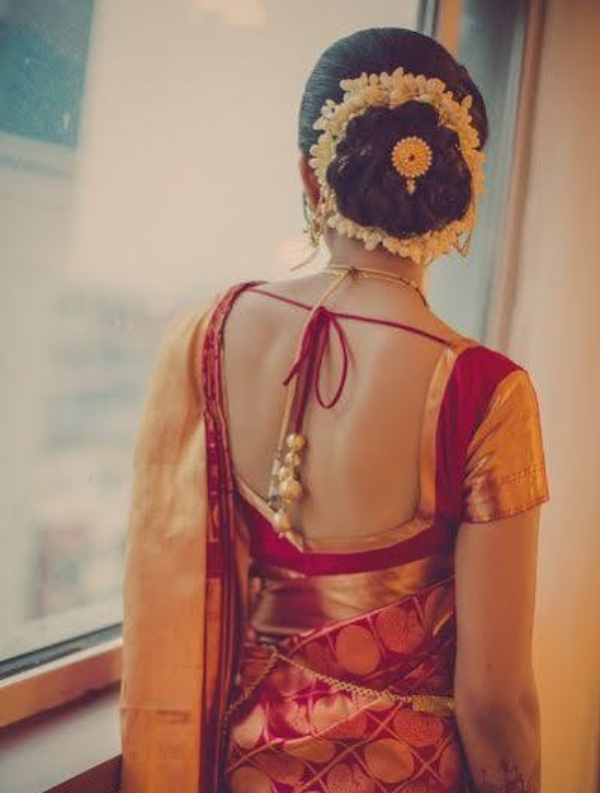 Traditional wedding saree blouse