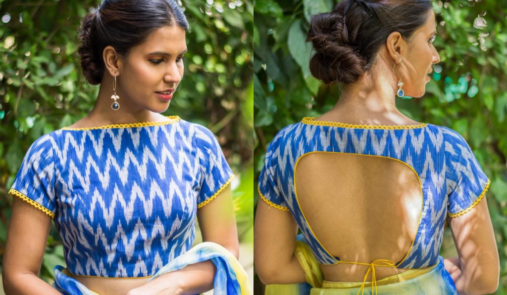 A perfect boat neck with stylish back blouse