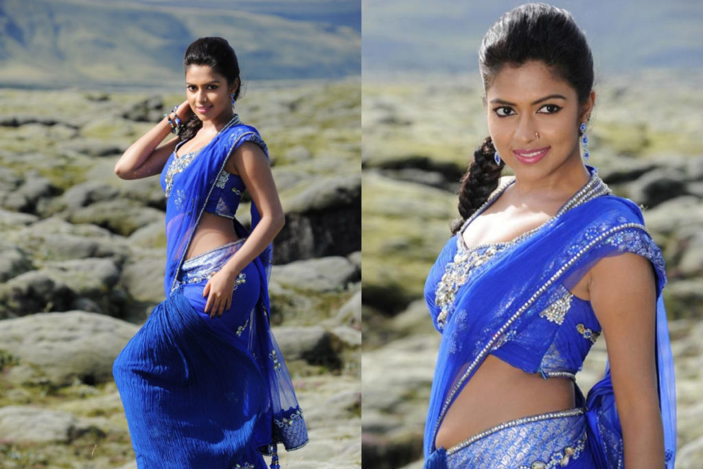 Amala Paul in High Neck Blouse with Wide Back Neck Blouse
