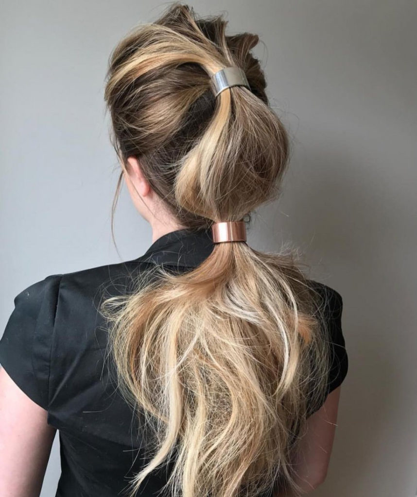 Double knot ponytail