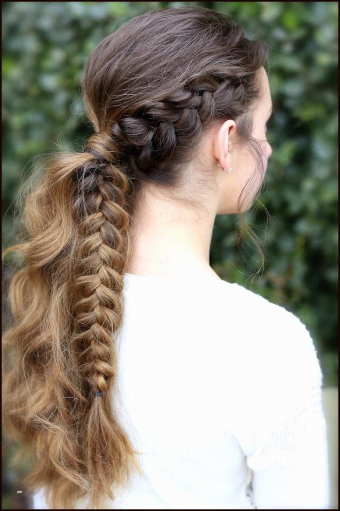 Partial braid ponytail