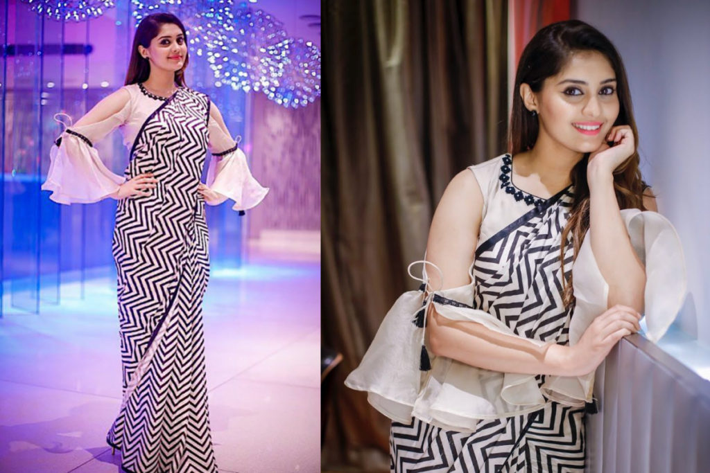 Surabhi in Cold Shoulder with Ruffed Combo Blouses