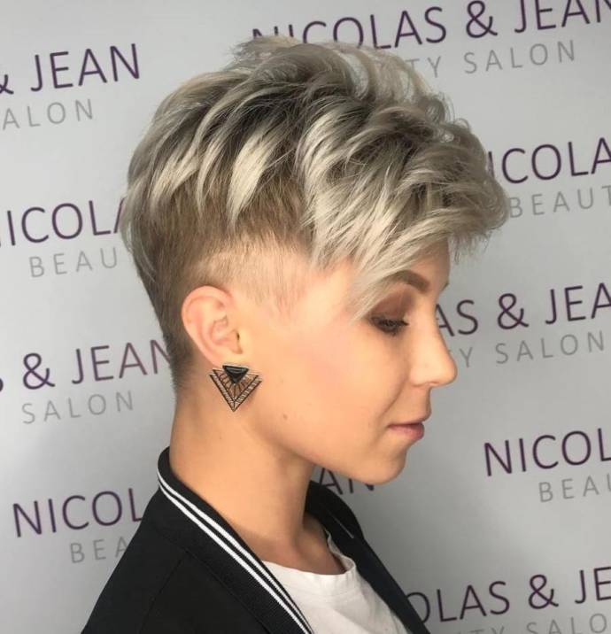 Icy Blonde Hairstyle and An Undercut