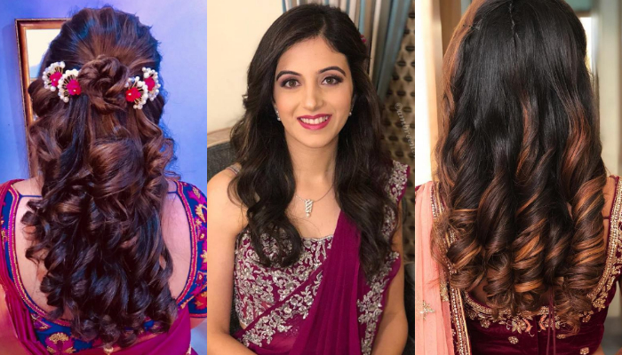 Gorgeous Curly Hairstyles & Haircuts for Saree